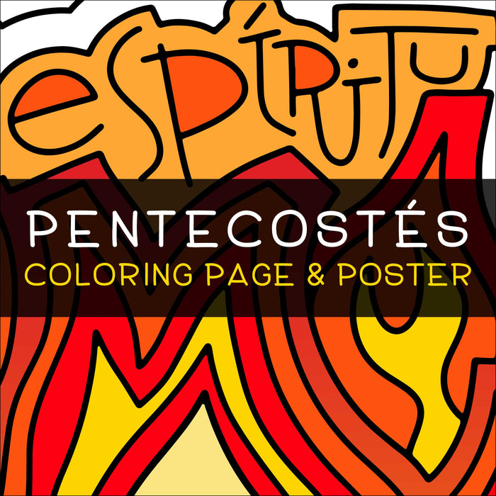 Pentecostés Coloring Page & Poster - Spanish-language Version