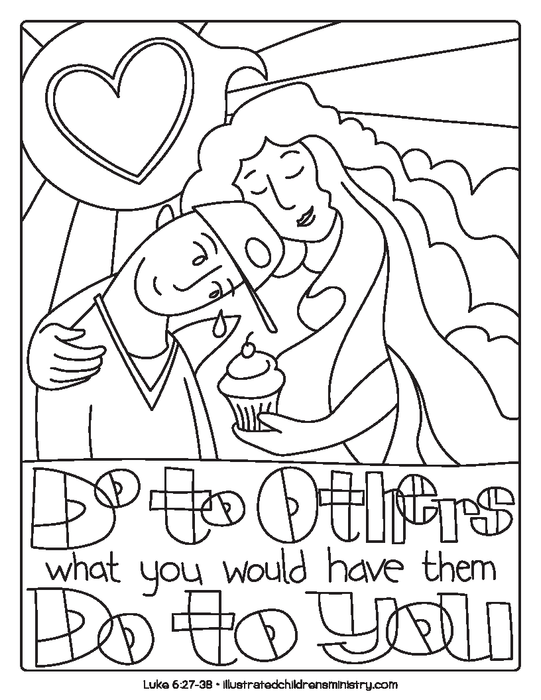 "Do to others what you would have them do to you" coloring page