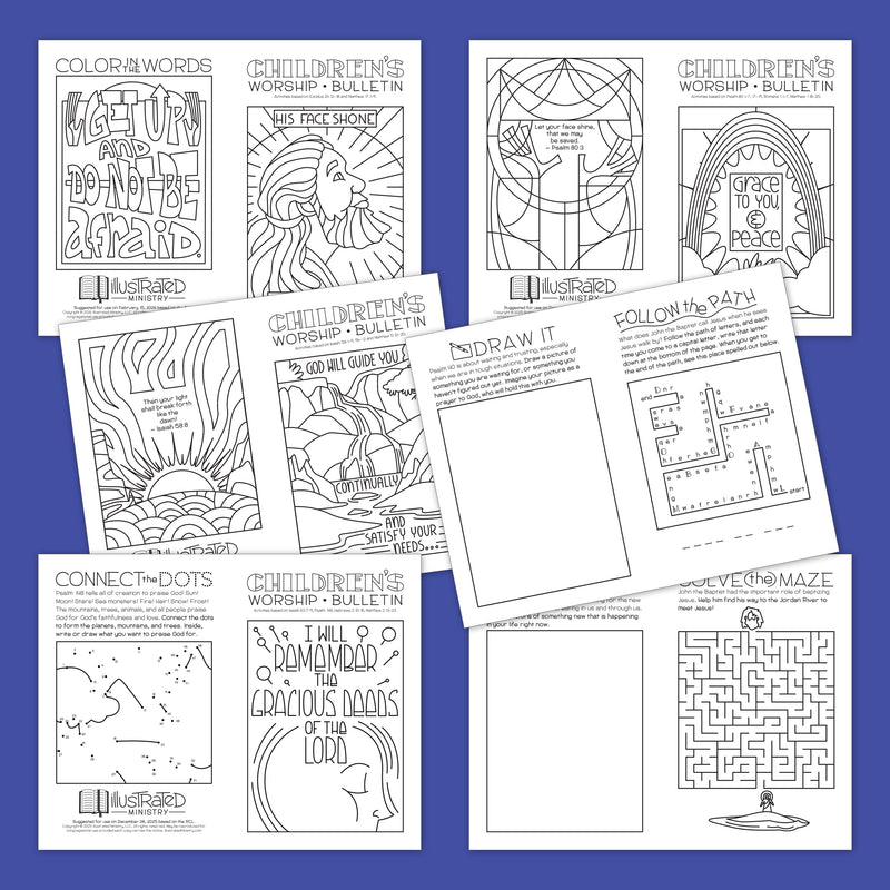 Illustrated Worship Children's Bulletins: Winter 2025–2026 (Year A)