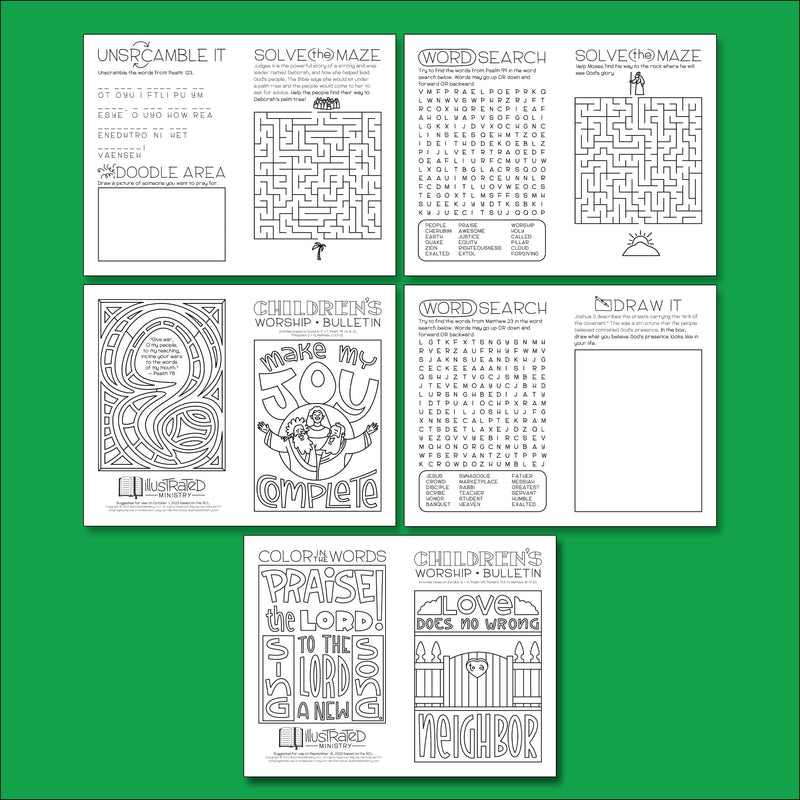 Illustrated Worship Children's Bulletins: Fall 2023