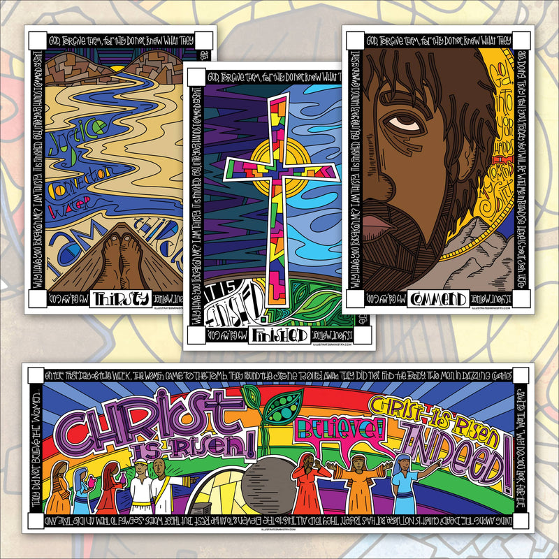 Seven Last Words Coloring Posters