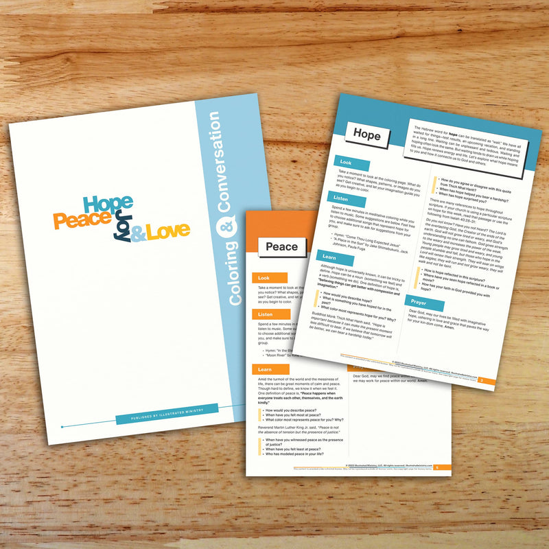Coloring & Conversation: Hope, Peace, Joy, and Love
