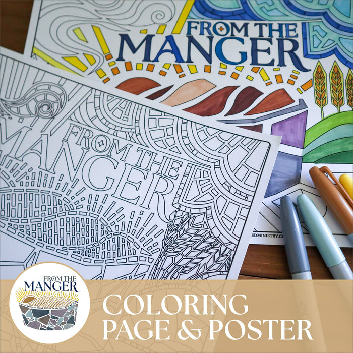 From the Manger Coloring Page & Poster