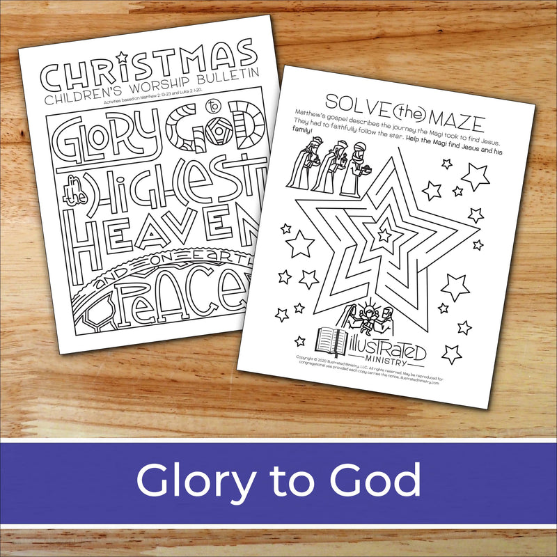 Illustrated Christmas Children's Worship Bulletin