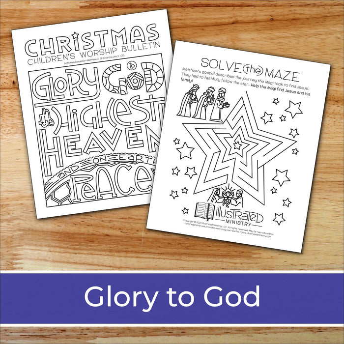 Illustrated Christmas Children's Worship Bulletin