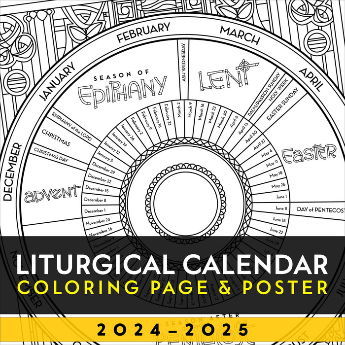 Liturgical Calendar Coloring Page & Poster (2024–2025)