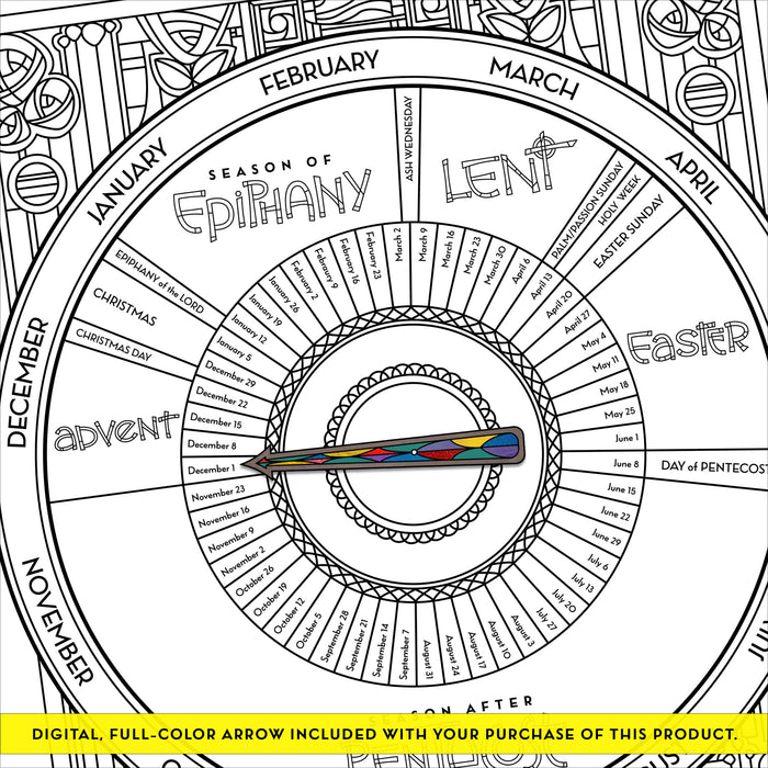 Liturgical Calendar Coloring Page & Poster (2024–2025)