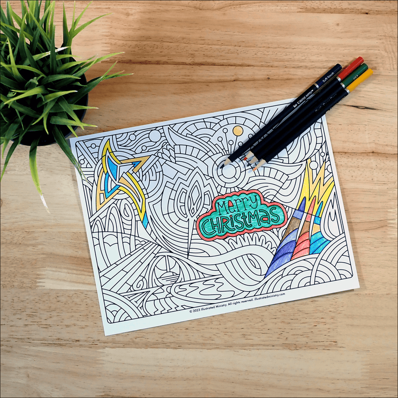 Merry Christmas Coloring Page & Poster