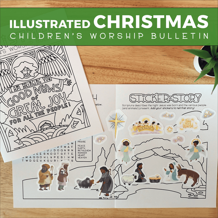 Illustrated Christmas Children's Worship Bulletin