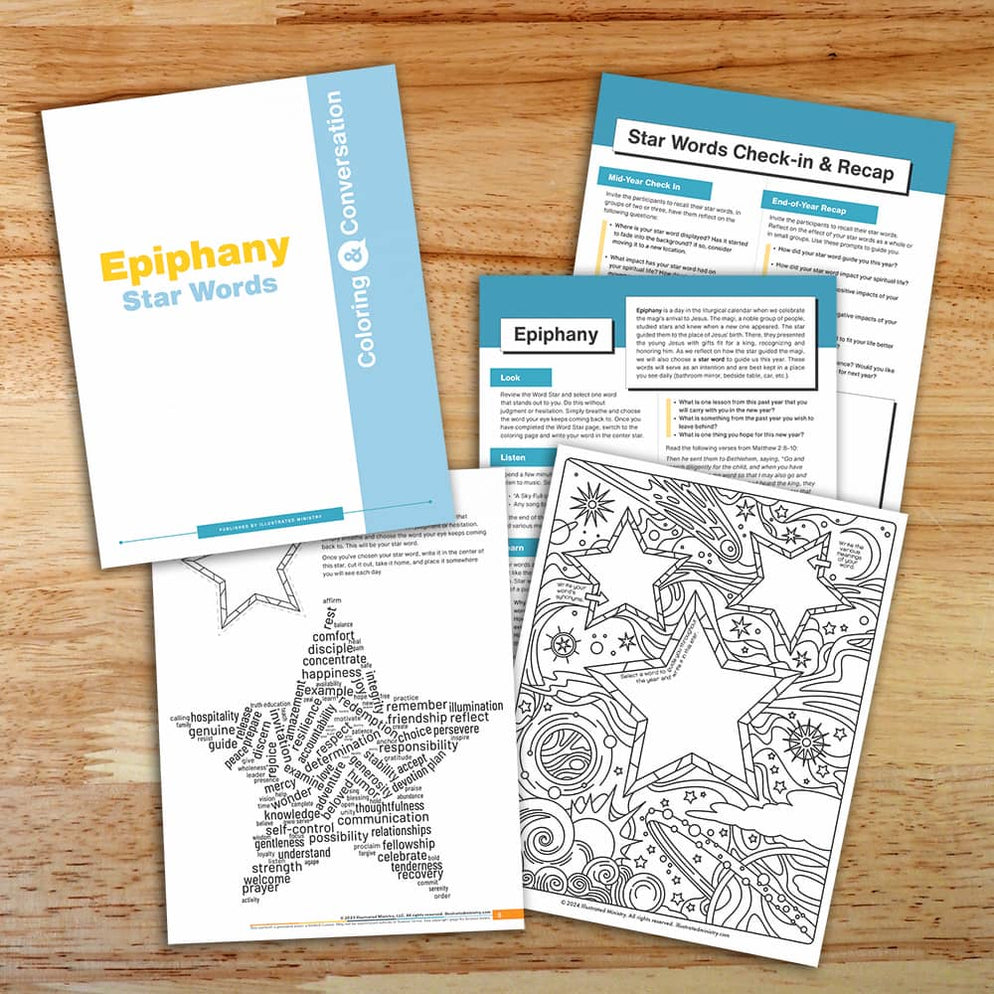 Coloring & Conversation: Epiphany Star Words — Illustrated Ministry