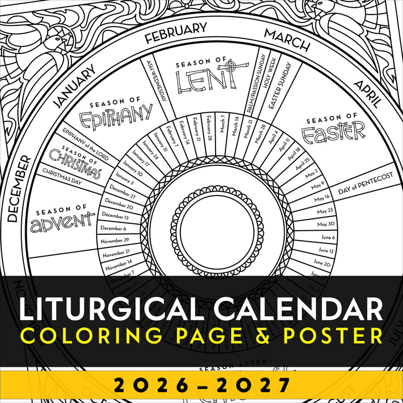 Liturgical Calendar Coloring Page & Poster (2026–2027)