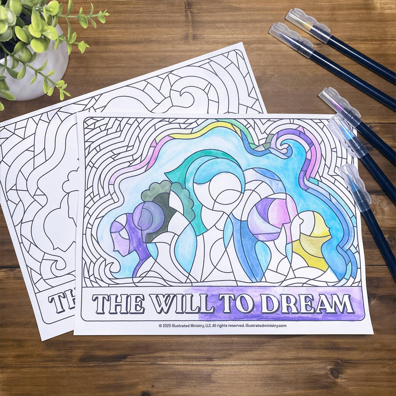 The Will to Dream Coloring Page & Poster