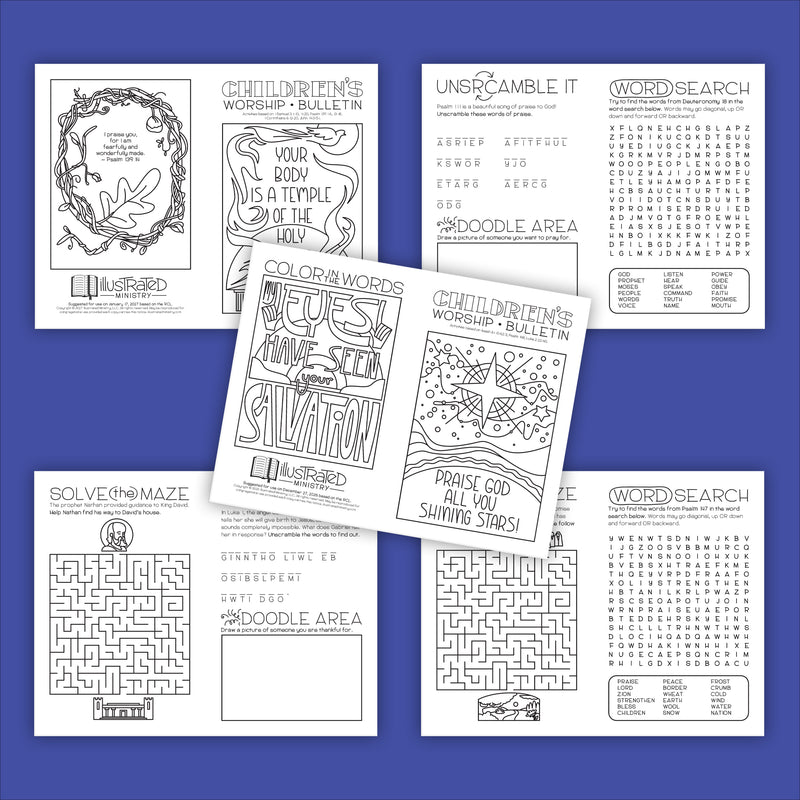 Illustrated Worship Children's Bulletins: Winter 2026–2027 (Year B)