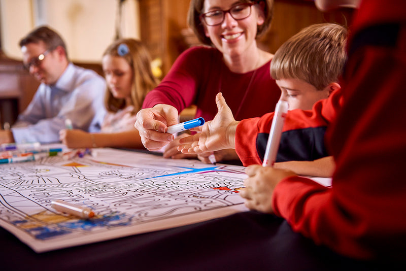 People coloring Advent Journey Coloring Posters