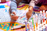 People coloring Advent Journey Coloring Posters