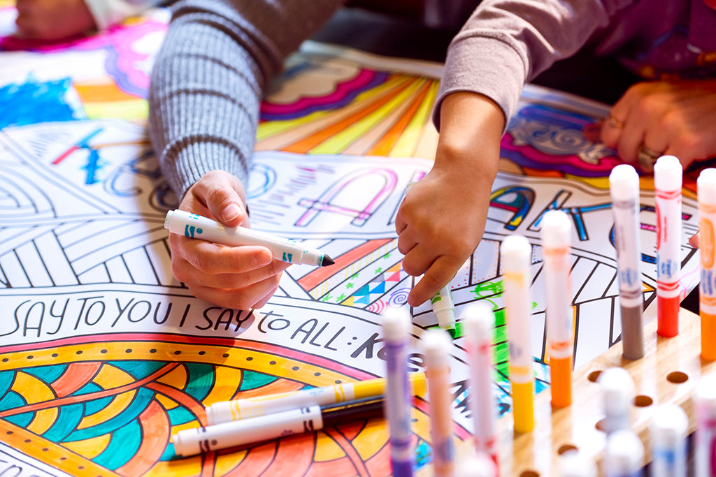 People coloring Advent Journey Coloring Posters