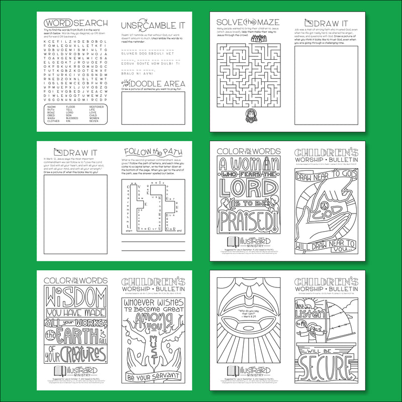 Illustrated Worship Children's Bulletins: Fall 2021