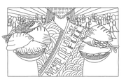 Illustrated Earth Coloring Poster B&W