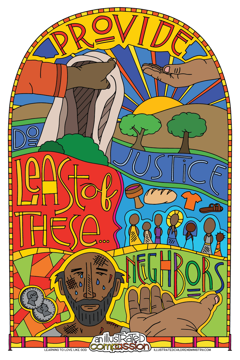 Illustrated Compassion Coloring Poster