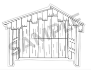 Cut-out Nativity stable