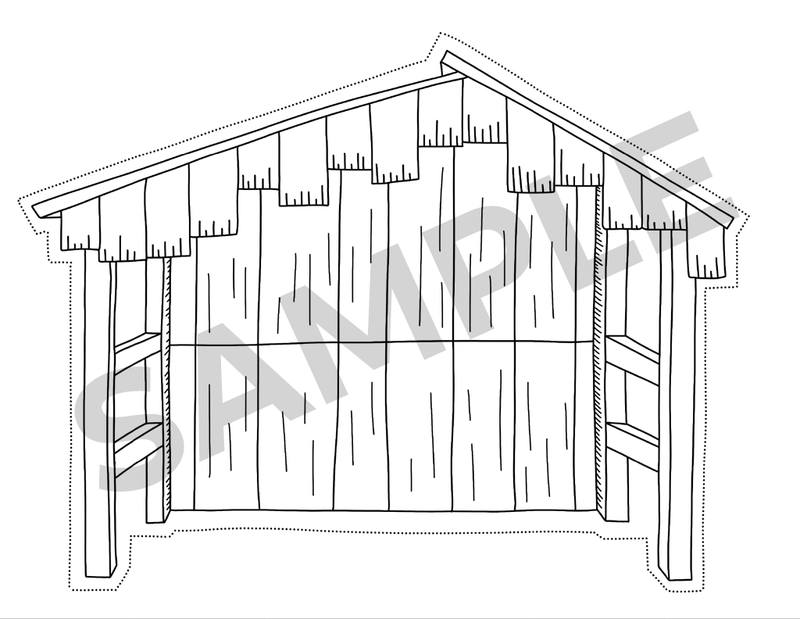 Cut-out Nativity stable