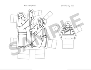Cut-out Nativity shepherds and baby Jesus