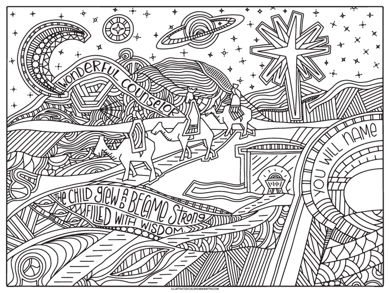 Three wisemen coloring poster