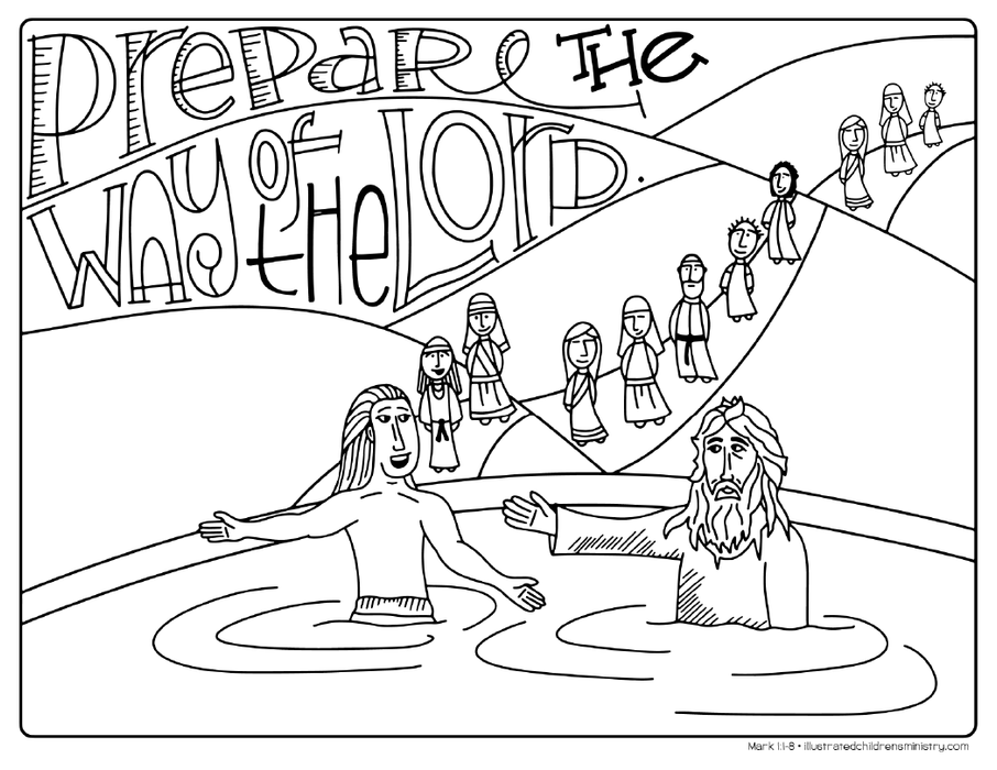 "Prepare the way of the Lord" coloring page