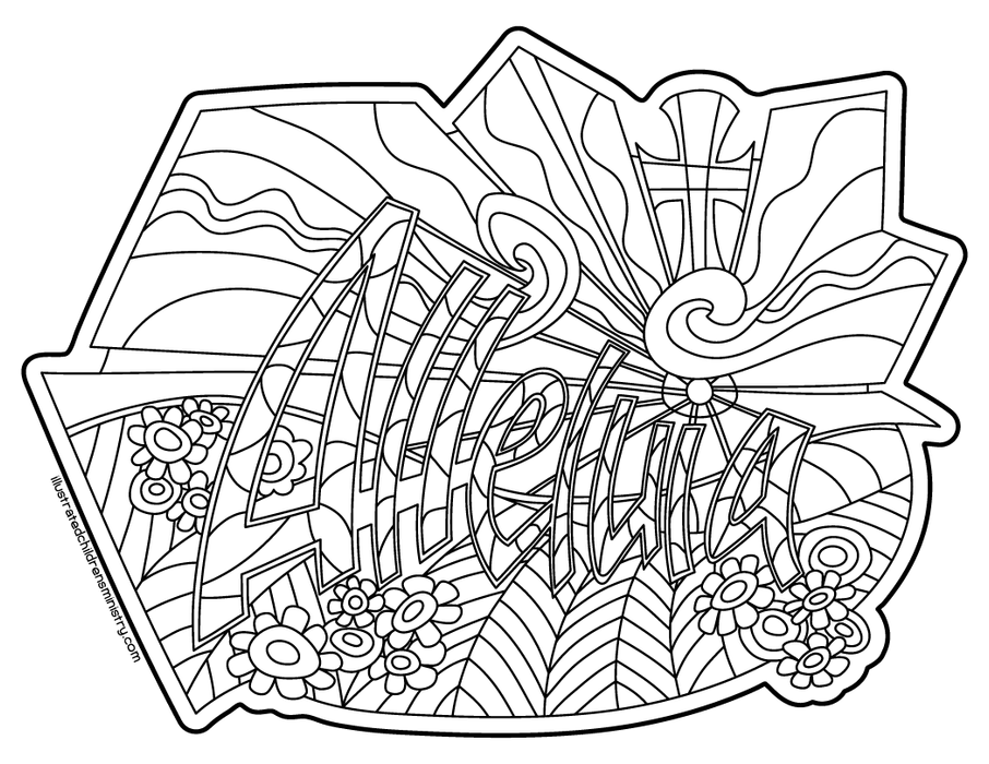 Alleluia Sunbeams Coloring Page & Poster B&W