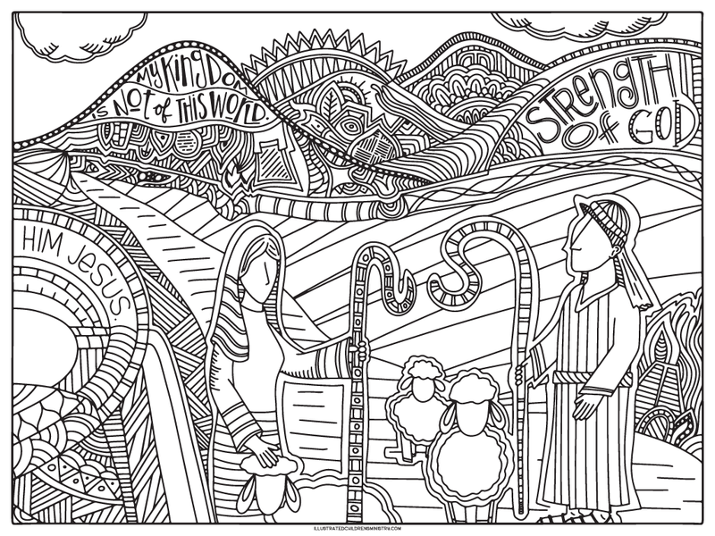Shepherds coloring poster