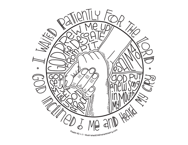 "I waited patiently for the Lord" coloring page