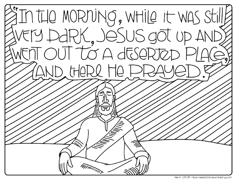 Jesus praying coloring page