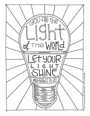 "Let your light shine" coloring page
