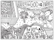 Angels and Shepherds coloring poster