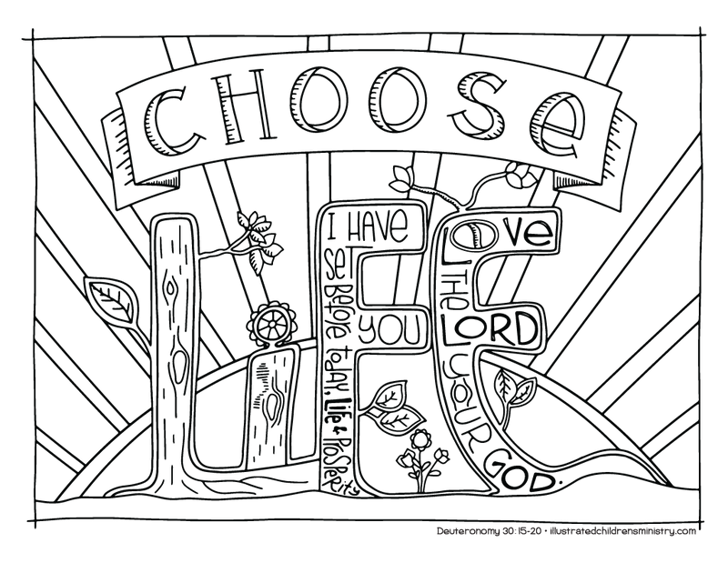 "Choose life" coloring page