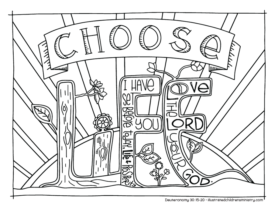 "Choose life" coloring page