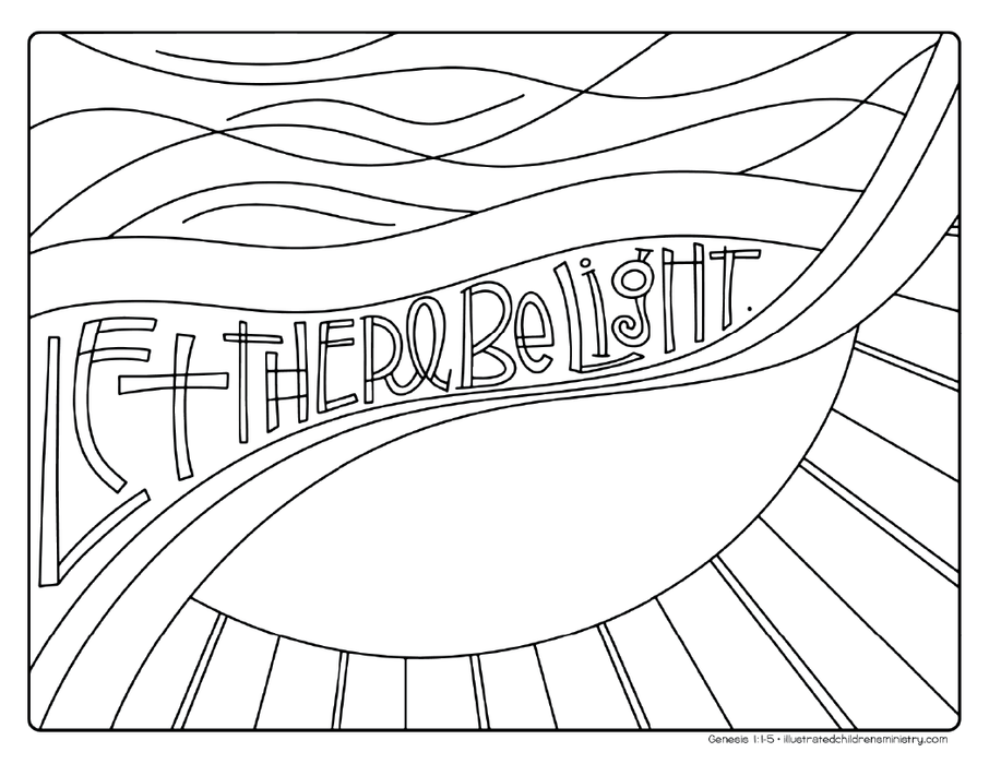 "Let there be light" coloring page
