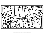 God's Got Your Back Coloring Page B&W
