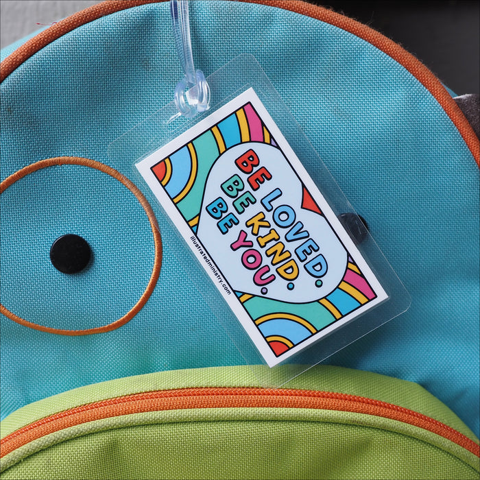 Backpack Bag Tag Personalized / Back to School Book Bag Tag/ Personalized  Backpack / Watercolor Crayons Bag Tag 