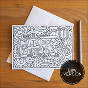 B&W Happy Birthday Cards 