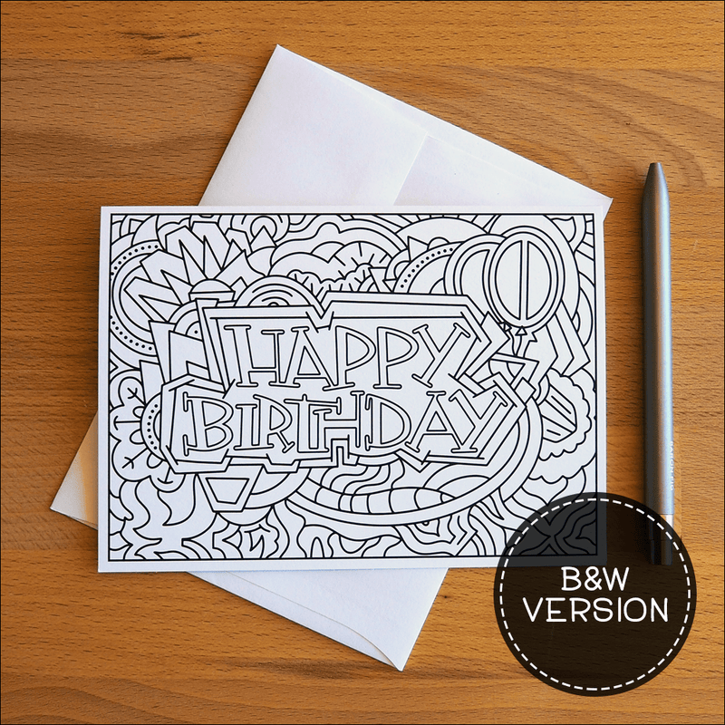 B&W Happy Birthday Cards 
