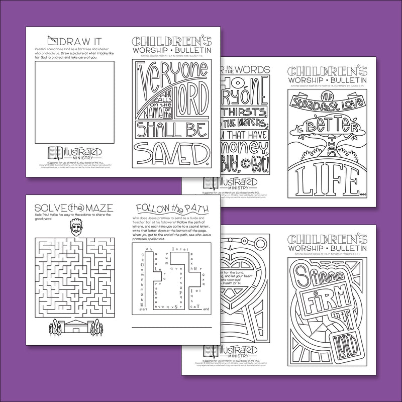 Illustrated Worship Children's Bulletins: Spring 2022