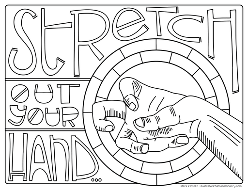 "Stretch out your hand" coloring page