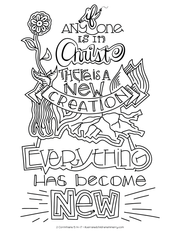 "Everything has become new" coloring page