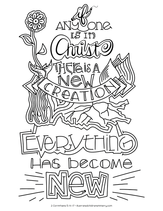 "Everything has become new" coloring page
