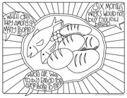 Bread and fish coloring page