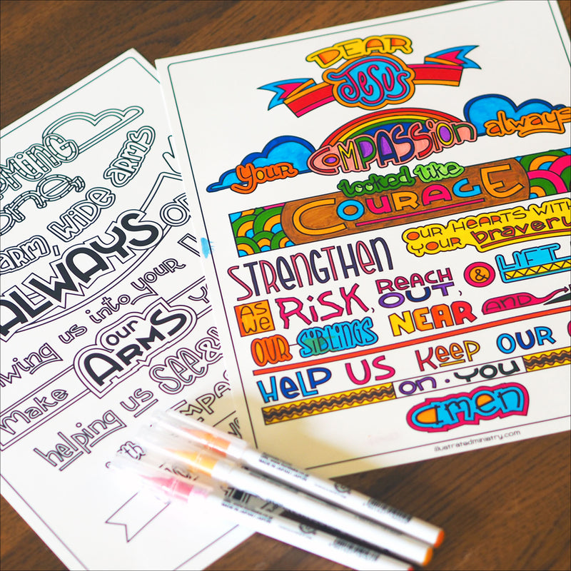 Prayers for Compassion Coloring Pages: Volume 1