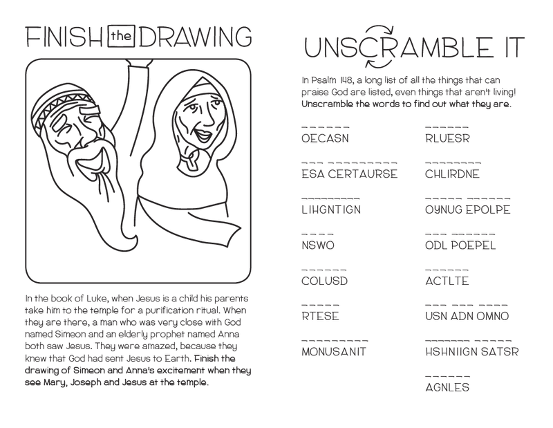 Coloring worship bulletin