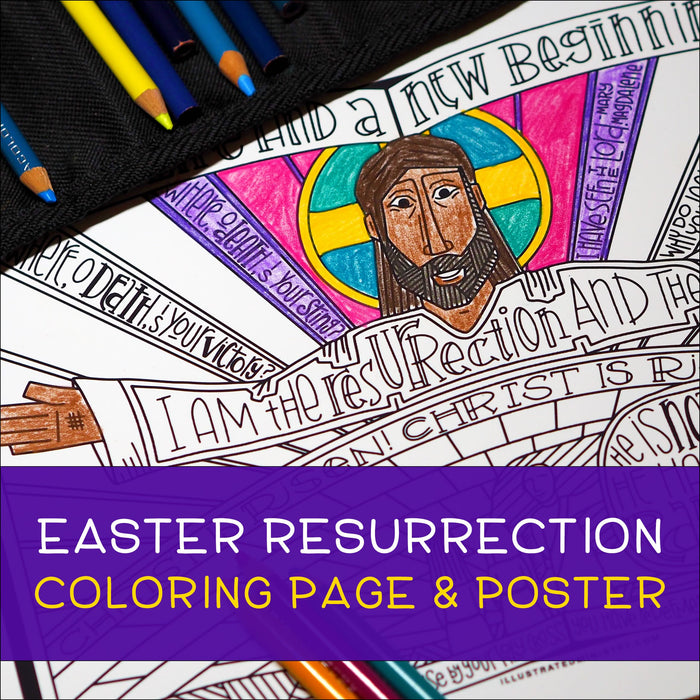 Easter Resurrection Coloring Page & Poster