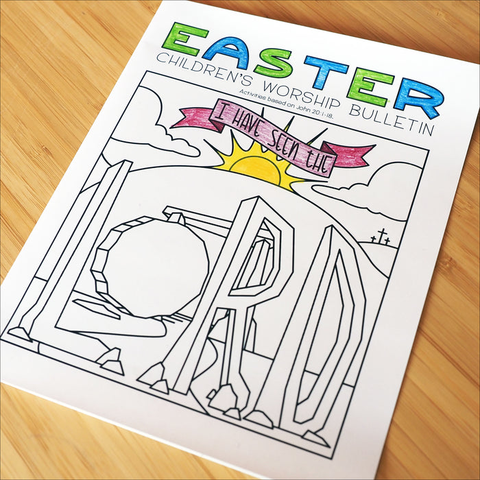 Illustrated Easter Children's Worship Bulletin